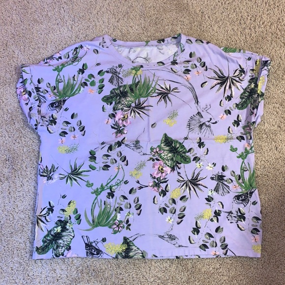 INC International Concepts Tops - Women’s INC Purple Floral Crop Top Medium